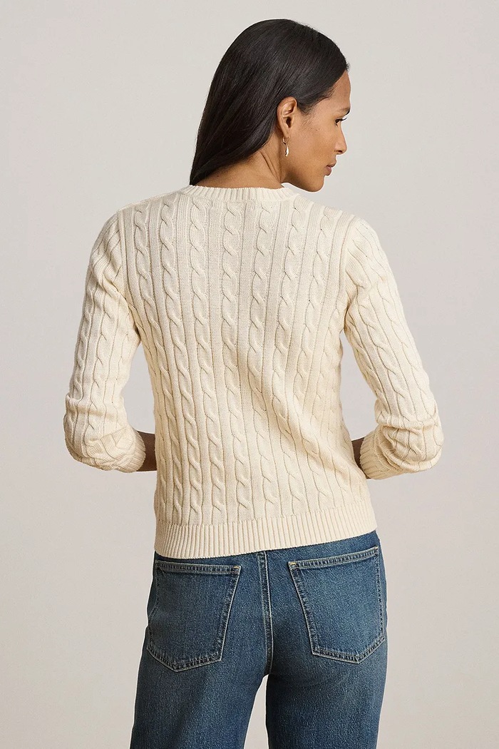 Lauren Ralph Lauren sweter damski z bawełną 200P14039 beżowy AW26