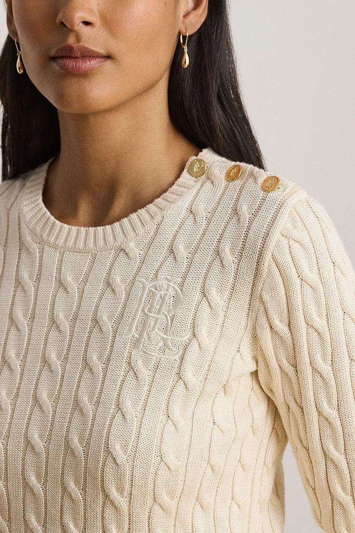 Lauren Ralph Lauren sweter damski z bawełną beżowy 200P14039