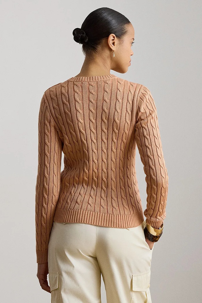Lauren Ralph Lauren πουλόβερ γυναικείο με βαμβάκι 200P14039 πορτοκαλί AW26
