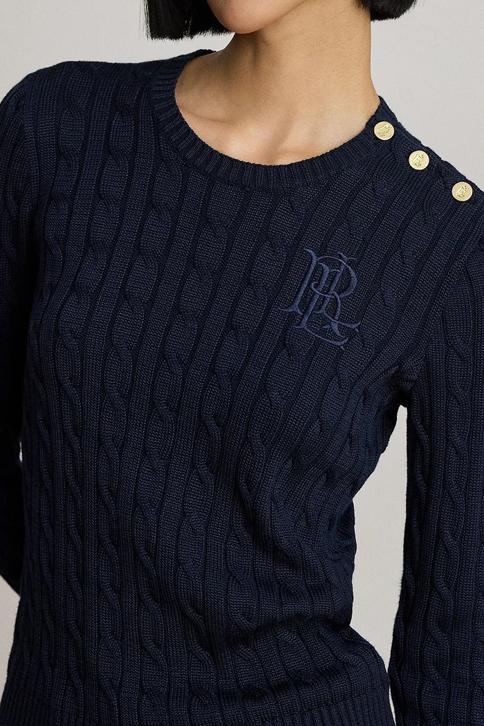 Lauren Ralph Lauren sweter damski z bawełną granatowy 200P14039