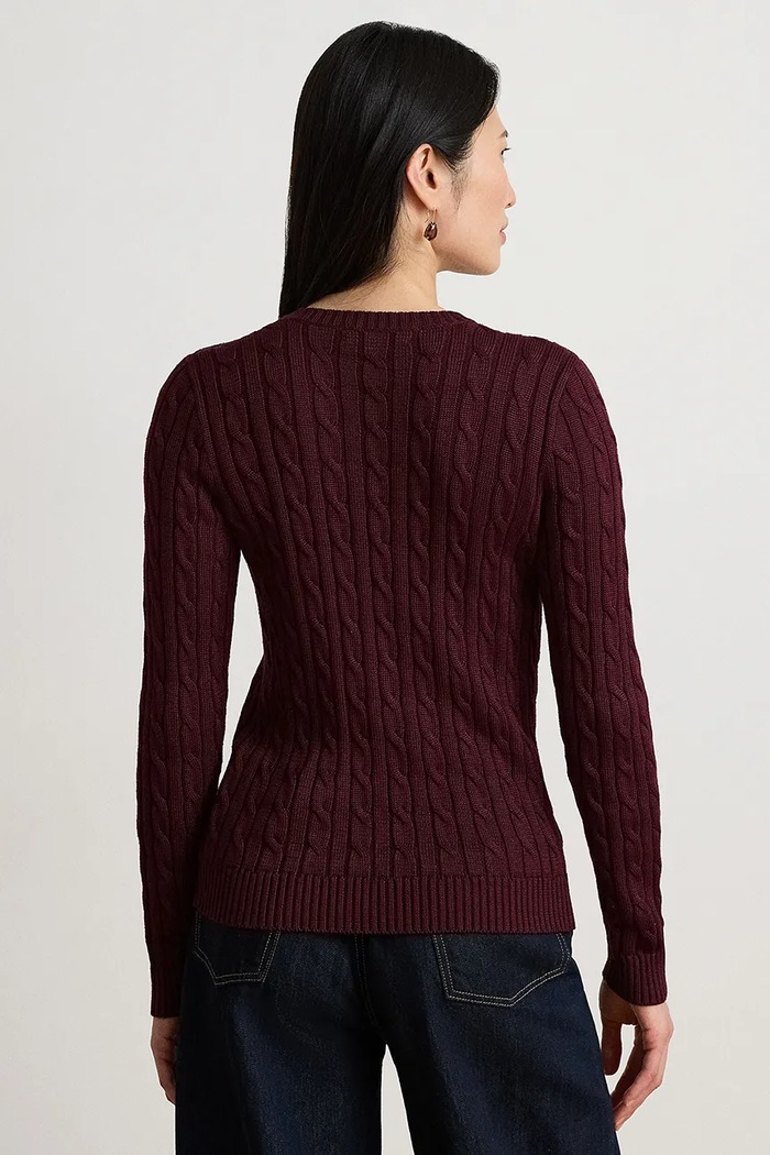 Lauren Ralph Lauren sweter damski z bawełną 200P14039 bordowy AW26