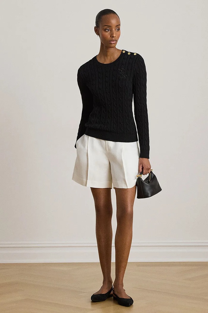 Odzież Lauren Ralph Lauren sweter damski z bawełną 200P14039 czarny