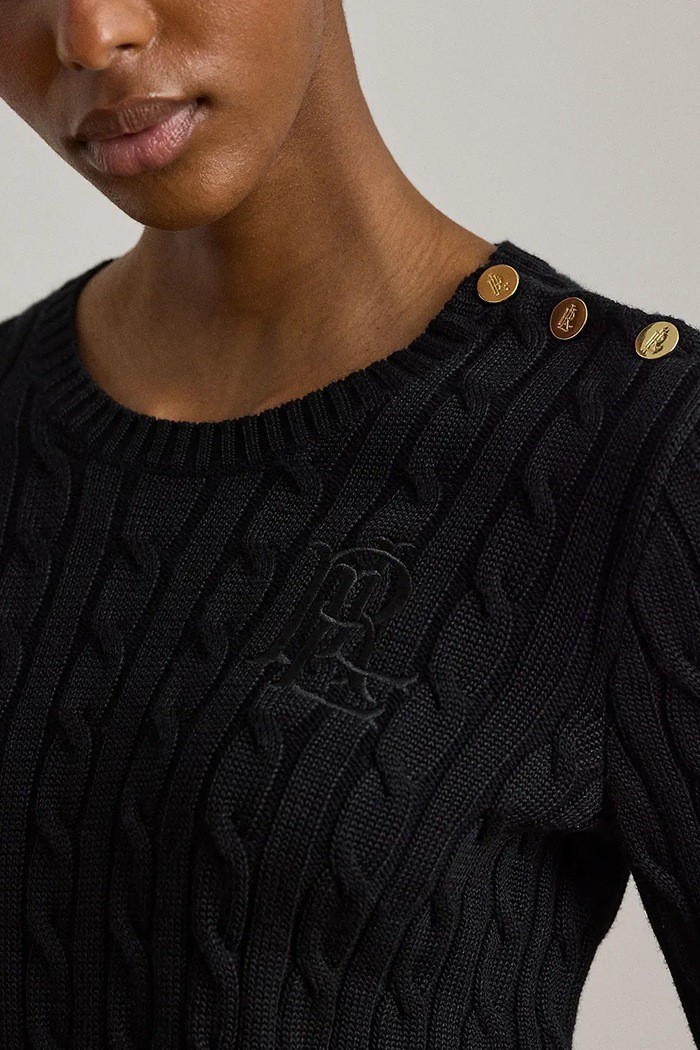 Lauren Ralph Lauren sweter damski z bawełną czarny 200P14039