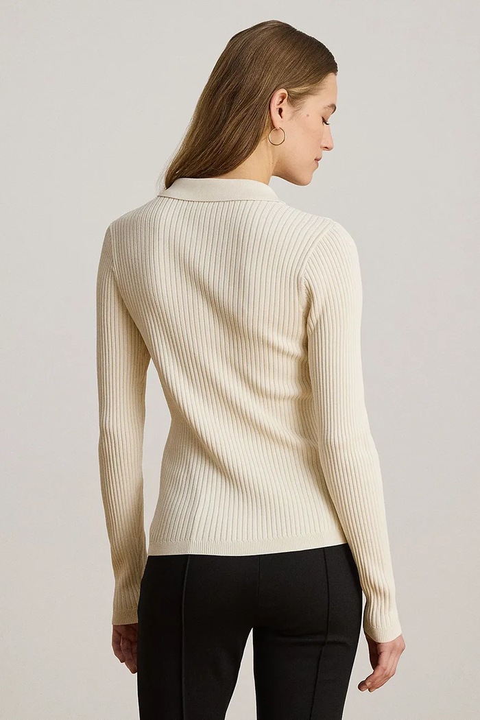 Lauren Ralph Lauren sweter damski z wiskozą 200P03459 beżowy AW26
