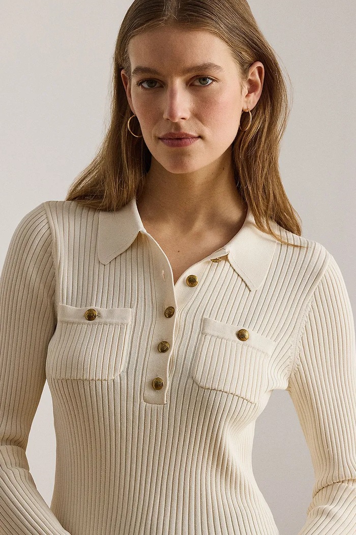 Lauren Ralph Lauren sweter damski z wiskozą beżowy 200P03459