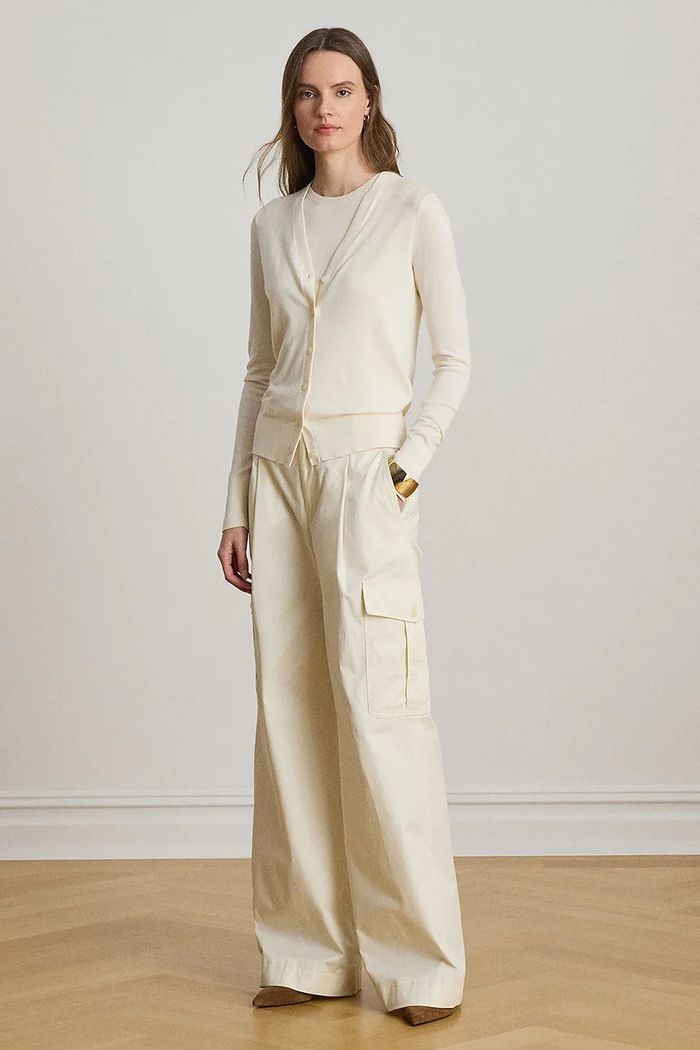Odzież Lauren Ralph Lauren kardigan damski z bawełną 200B22260 beżowy