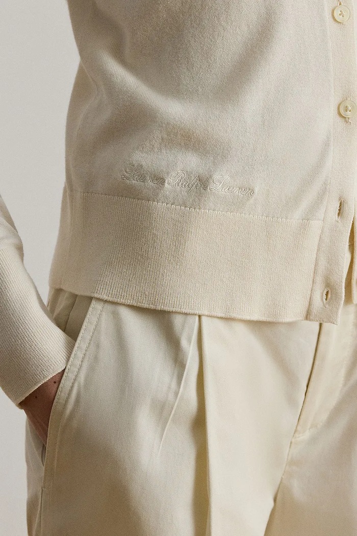 Lauren Ralph Lauren kardigan damski z bawełną beżowy 200B22260