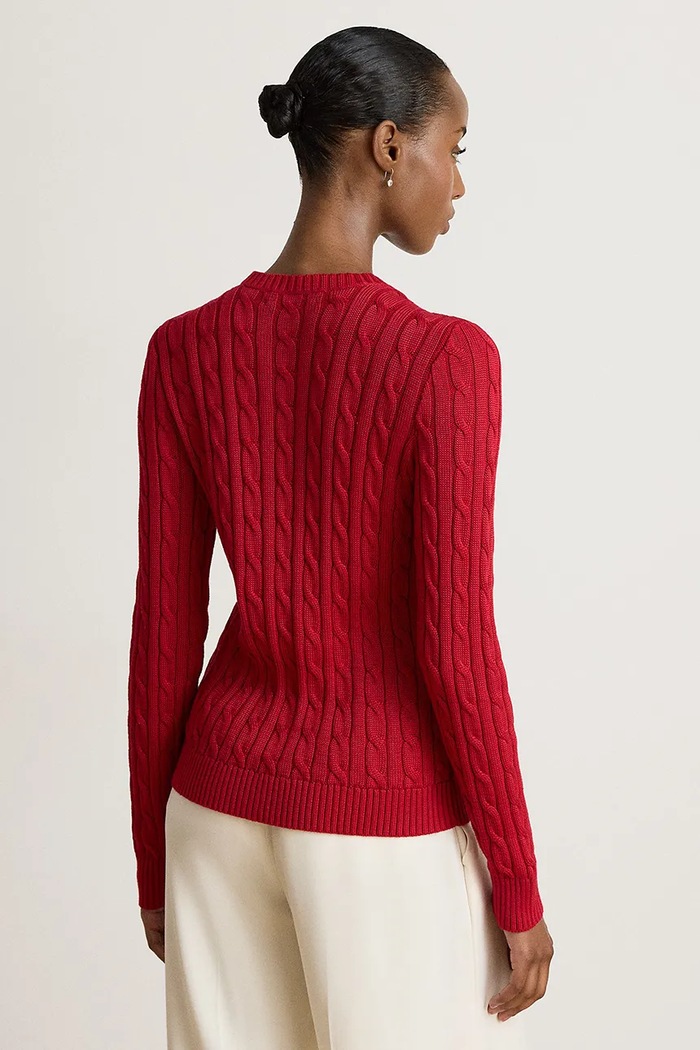 Lauren Ralph Lauren Kardigan damski z bawełną 200P14040 czerwony AW26