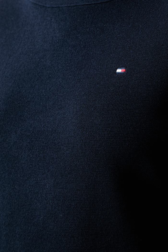 Tommy Hilfiger πουλόβερ γυναικείο με βαμβάκι WW0WW50107 σκούρο μπλε