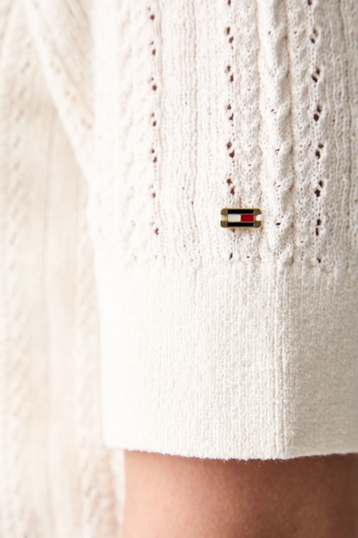 Tommy Hilfiger kardigan dámský s bavlnou WW0WW50070 béžová