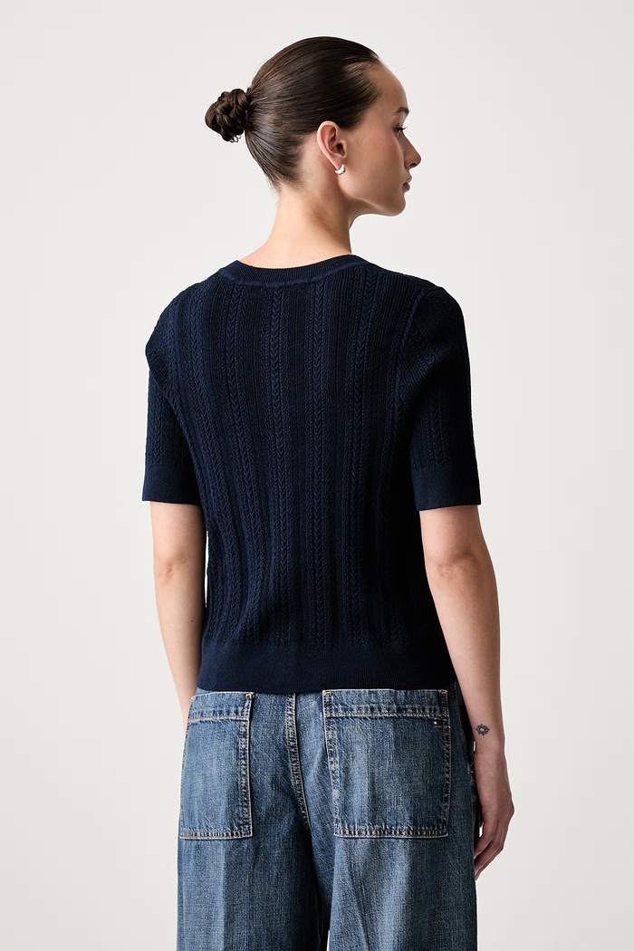 Ρούχα Tommy Hilfiger ζακέτα γυναικεία με βαμβάκι WW0WW50070 σκούρο μπλε