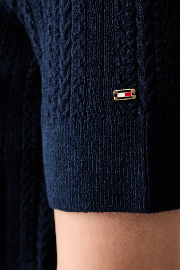Tommy Hilfiger ζακέτα γυναικεία με βαμβάκι WW0WW50070 σκούρο μπλε