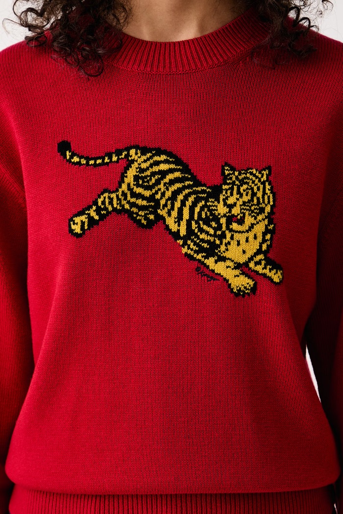 Sweter damski z wełną Kenzo FG62PU7713FN czerwony