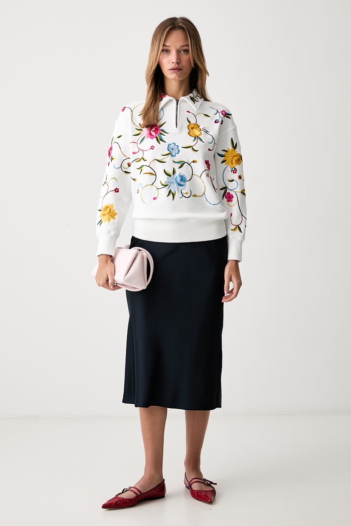 Kenzo bluza damska bawełniana FG62SW5504MJ biały AW26