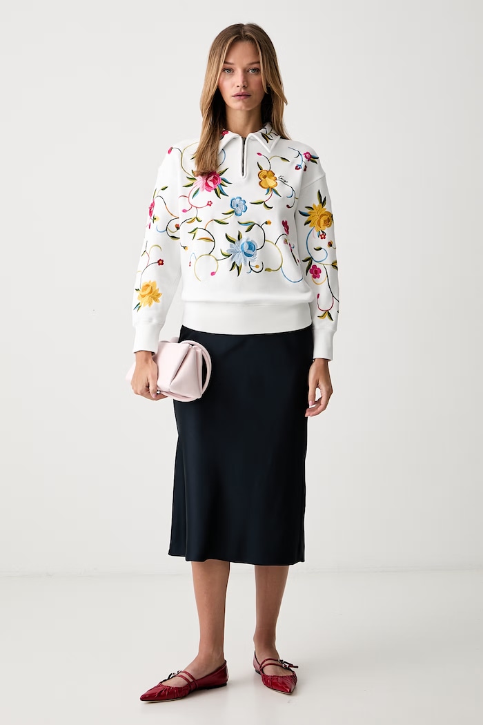 Kenzo bluza damska bawełniana FG62SW5504MJ biały AW26