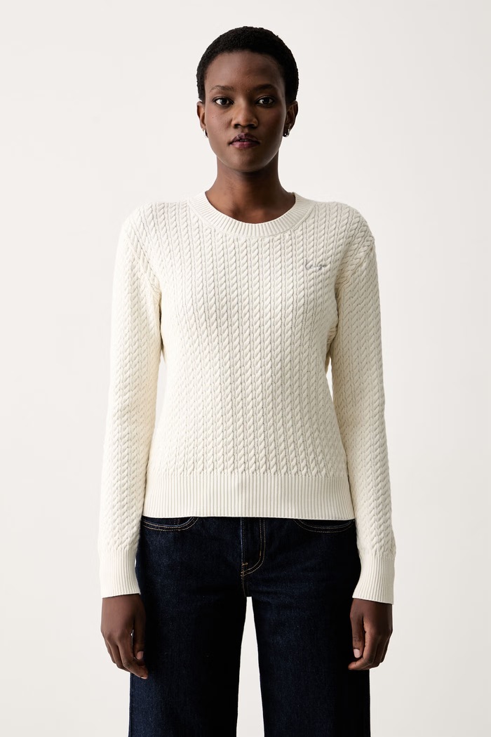 Kenzo sweter damski z wełną beżowy FG62PU7623LK