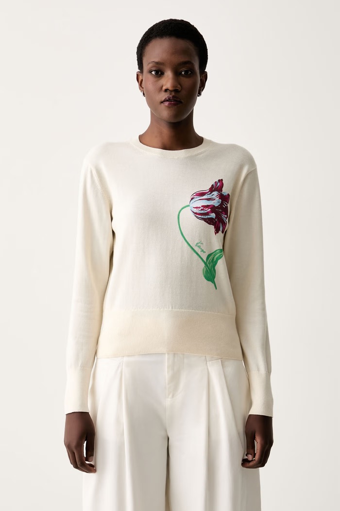 Kenzo sweter damski z bawełną beżowy FG62PU7633ES