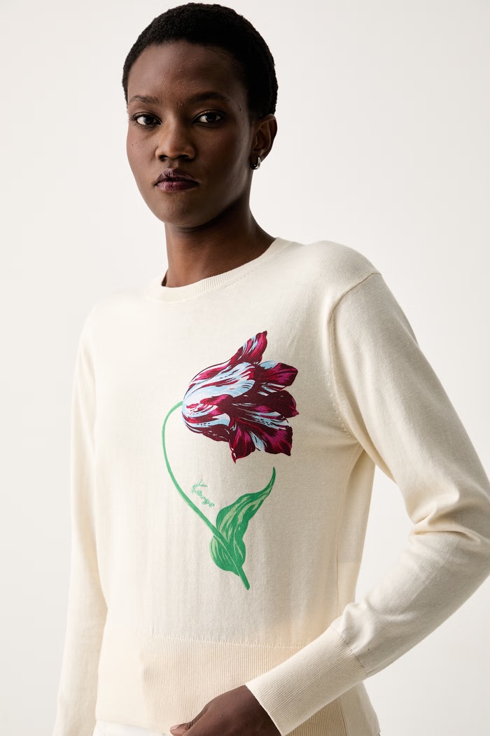 Kenzo sweter damski z bawełną beżowy FG62PU7633ES