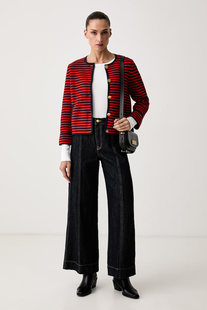 Tommy Hilfiger Kardigan damski bawełniany WW0WW50088 czerwony AW26