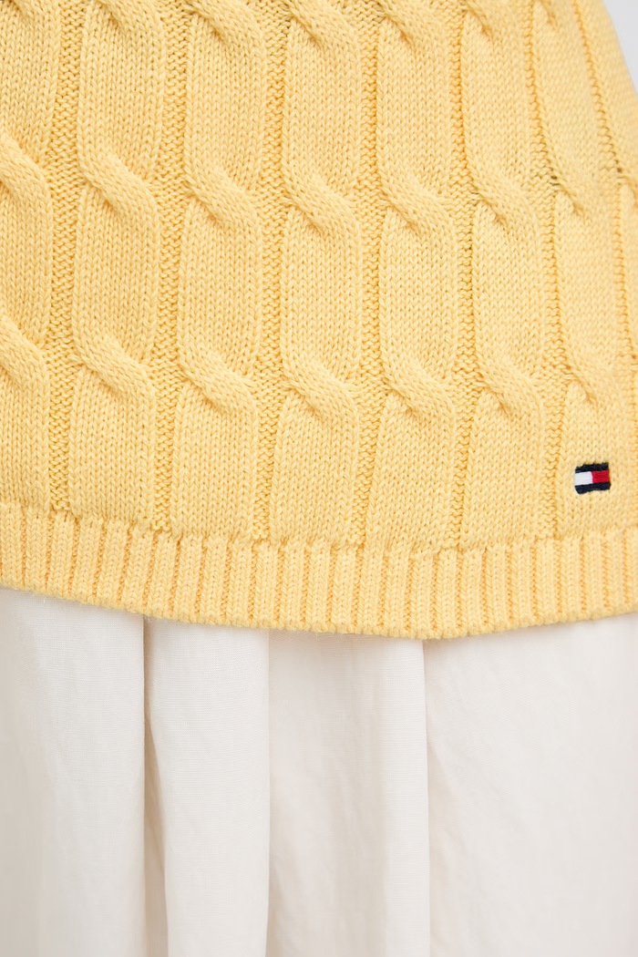 Tommy Hilfiger vesta dámska bavlnená WW0WW50075 žltá