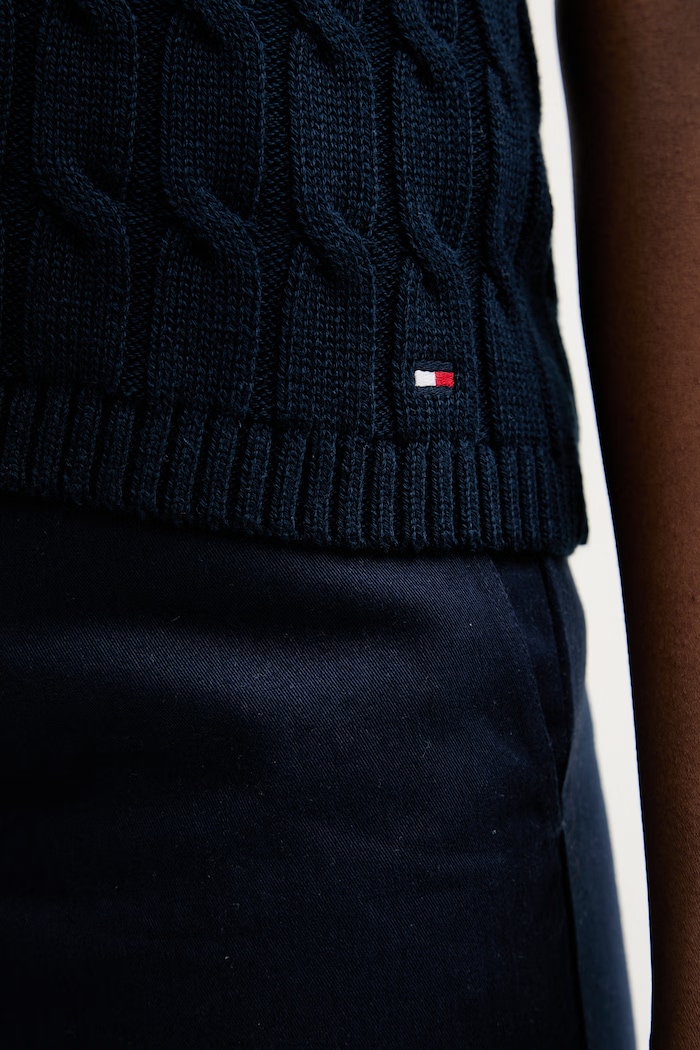 Tommy Hilfiger kamizelka damska bawełniana WW0WW50075 granatowy