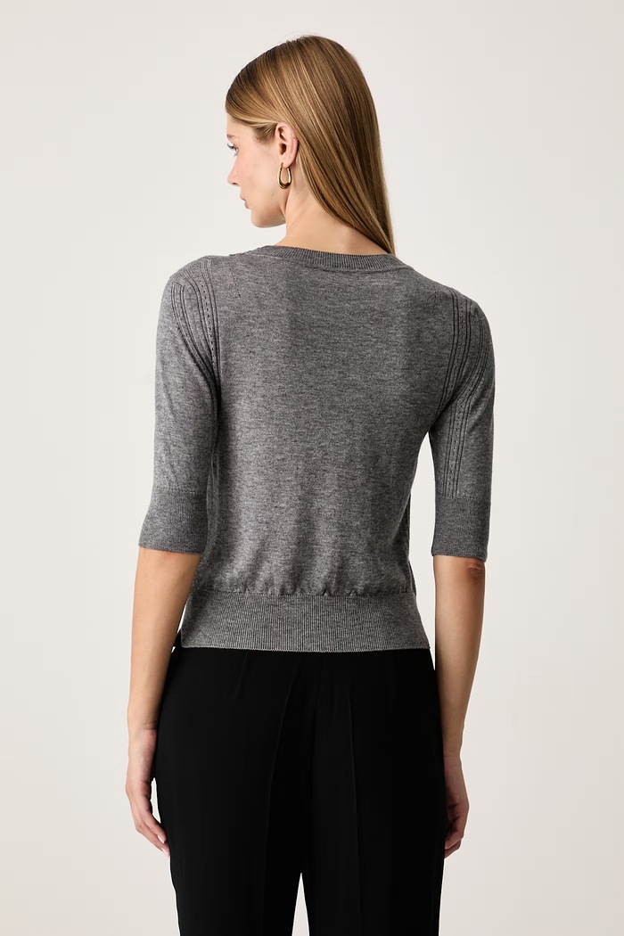 Odzież Ermanno Scervino LIFE Sweter z krótkim rękawem damski z lyocellem D494L503APLYY szary