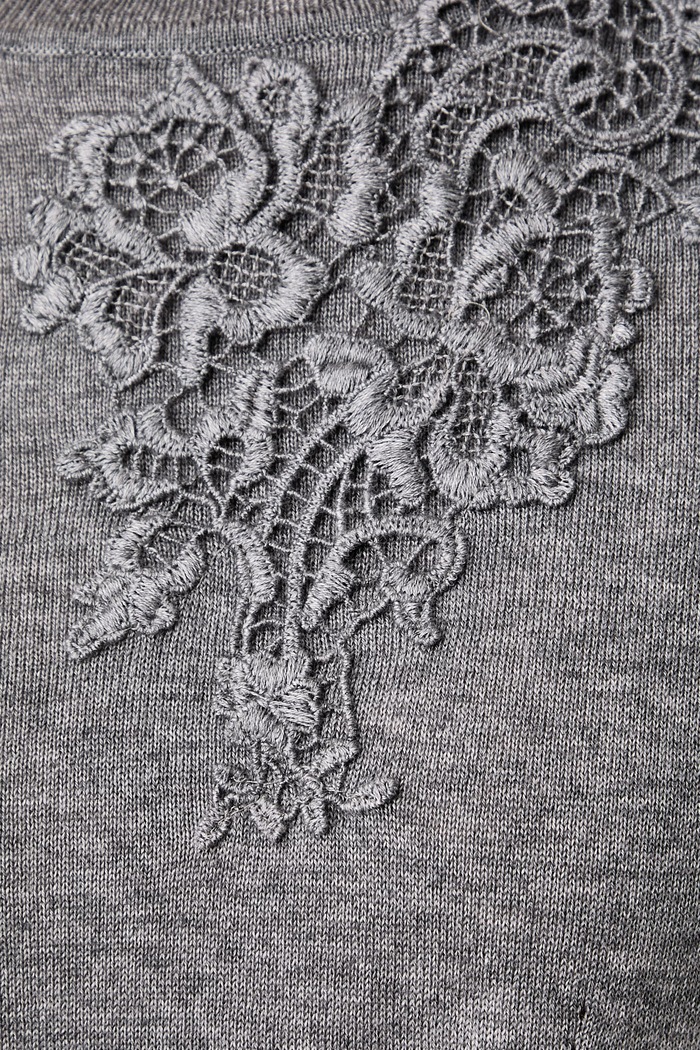 Sweter z krótkim rękawem damski z lyocellem Ermanno Scervino LIFE szary D494L503APLYY