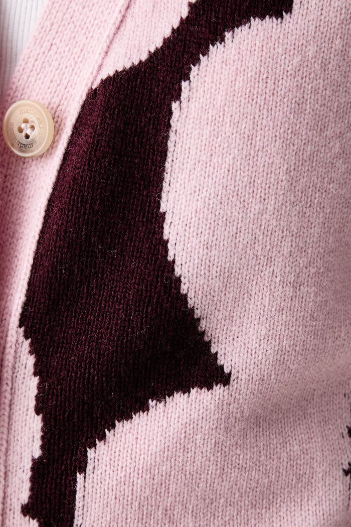 Kardigan za žene od vune Marimekko roza 095728