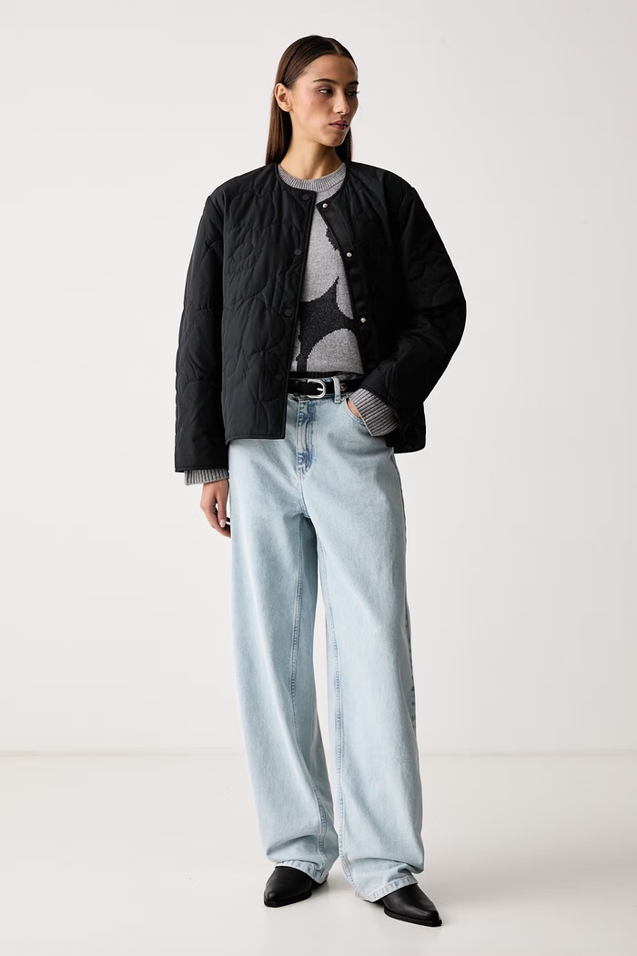 Marimekko Sweter damski wełniany 095727 szary AW26