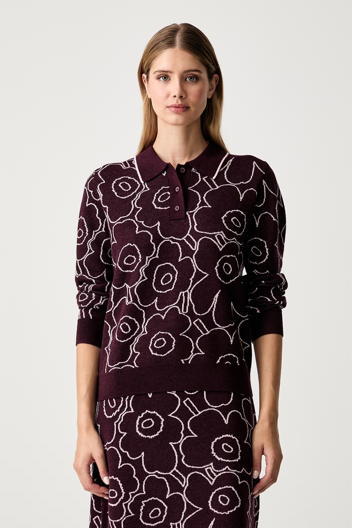 Marimekko pulover za žene s vunom ljubičasta 095715