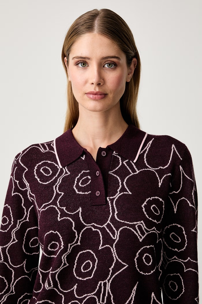 Marimekko pulover za žene s vunom ljubičasta 095715