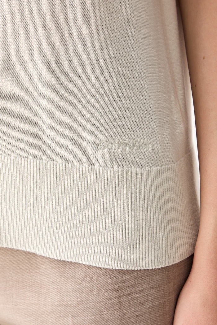 Calvin Klein polo dámské z viskózy LV044G311G béžová