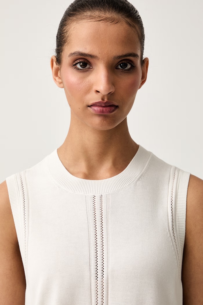 Calvin Klein úpletový top dámsky s viskózou béžová LV044G310G