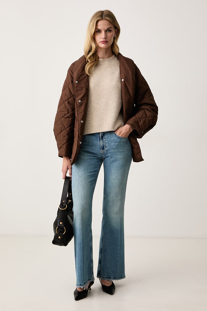BOSS Sweter damski z wełną Febisana 50567052 beżowy AW26