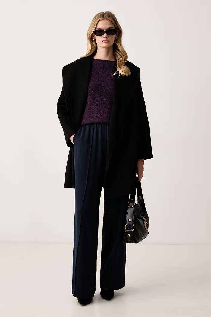BOSS Sweter damski z wełną Febisana 50567052 fioletowy AW26