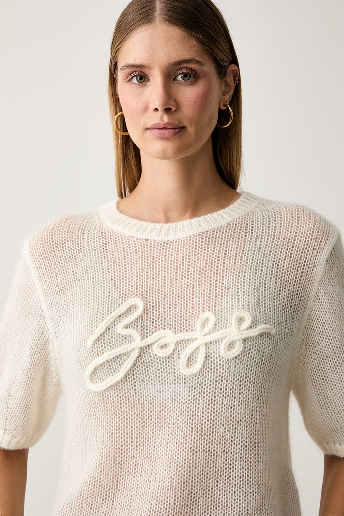 BOSS Orange sweter damski z wełną C_Farezza beżowy 50566480