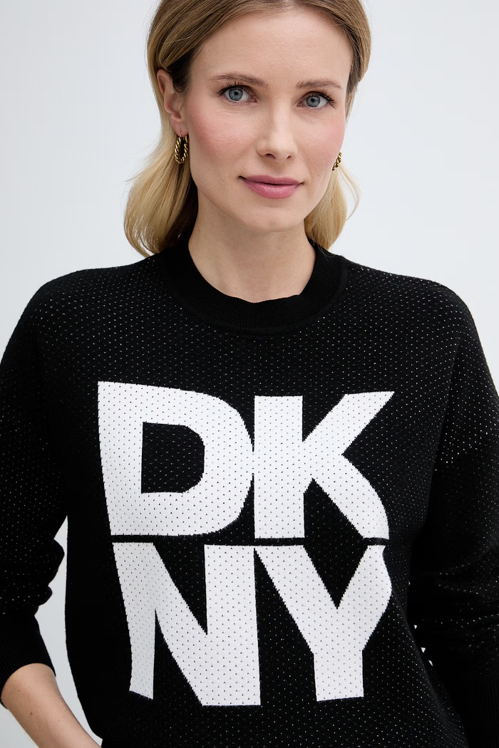 DKNY sveter dámsky s viskózou čierna P5MSAY12