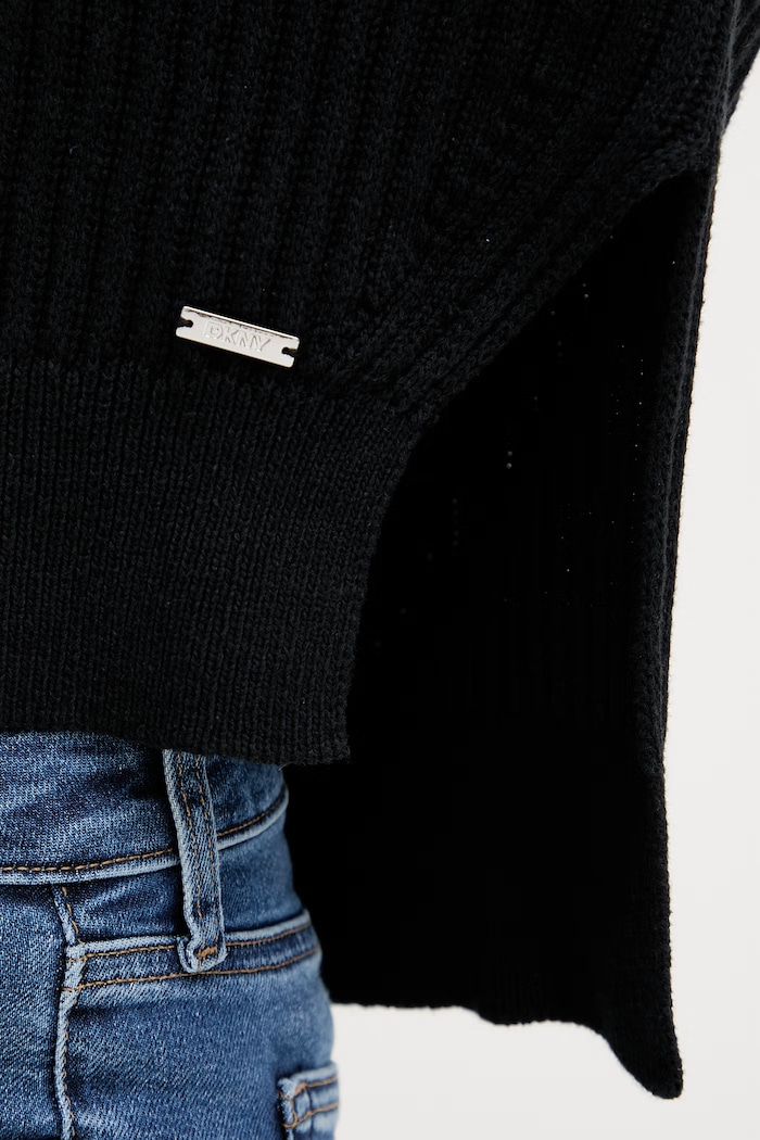 DKNY sweter damski bawełniany DJ6R0174 czarny