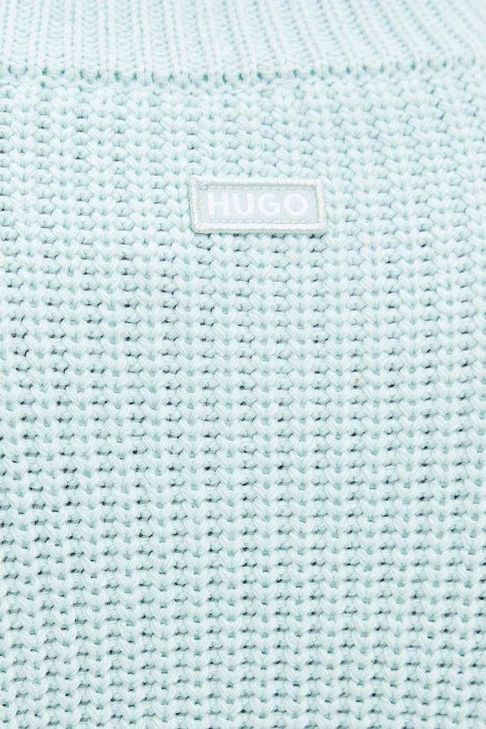HUGO Blue πουλόβερ γυναικείο με βαμβάκι Slogerya_B 50565449 τιρκουάζ