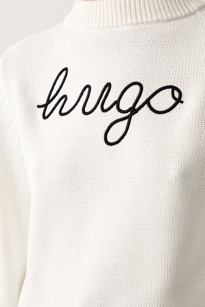 HUGO Blue sweter damski bawełniany Saje_B 50564300 beżowy