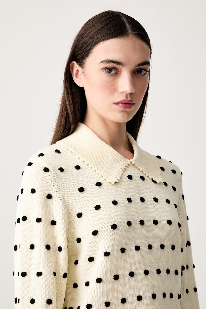 Stine Goya sweter damski z bawełną beżowy SG.PF26.K033.2386