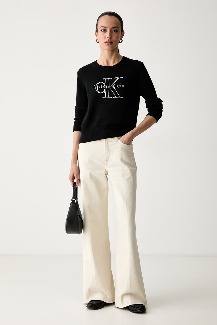 Calvin Klein Jeans pulover za žene od pamuka LV047G322G crna AW26