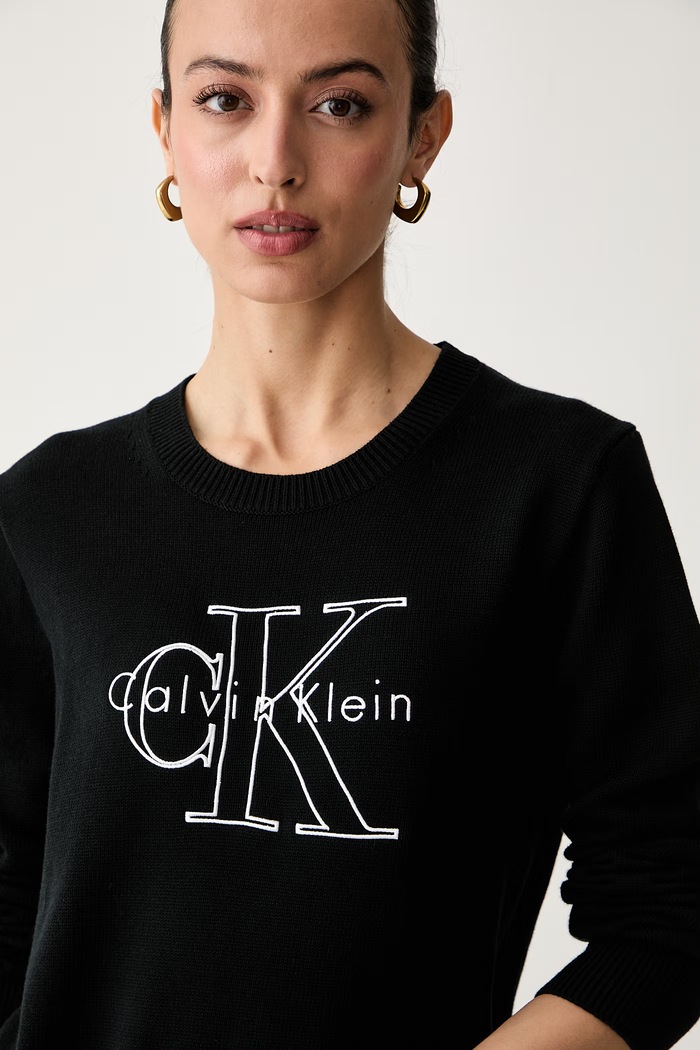 Calvin Klein Jeans pulover za žene od pamuka crna LV047G322G