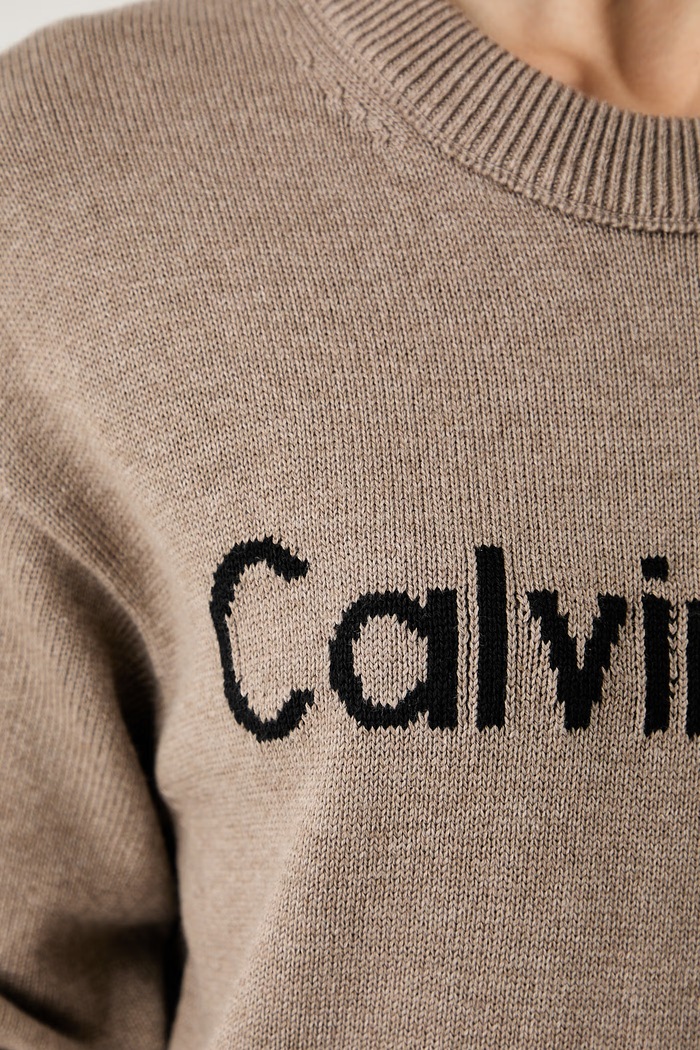 Calvin Klein Jeans pulover za žene od pamuka LV044G313G smeđa