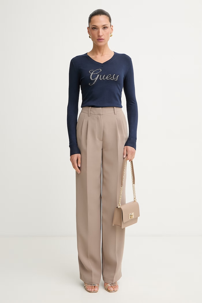Guess pulóver női viszkózzal LENA W6YR29.Z0977 sötétkék AW26