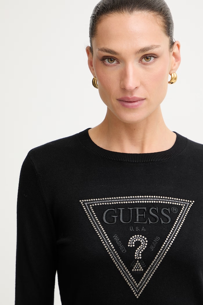 Guess pulóver női viszkózzal KATIE fekete W6YR28.Z0976