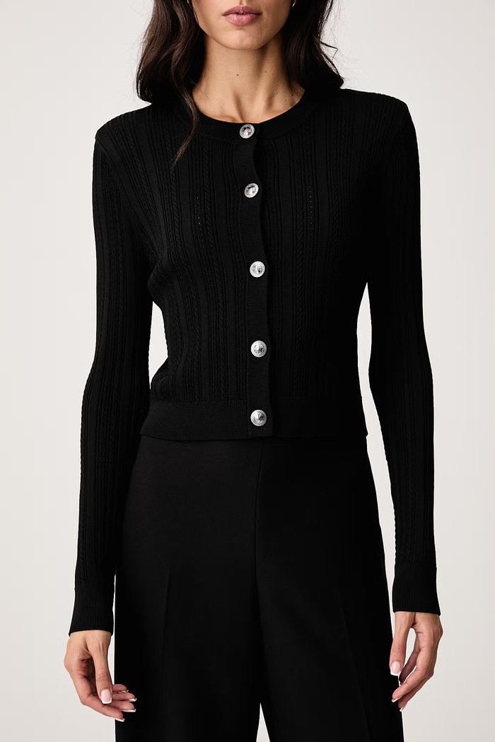 Cardigan pentru femei cu vâscoză CARMEN Guess W6YR26.Z0973 negru