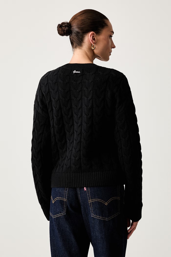 Odzież Guess sweter damski z bawełną CASSANDRA W6YR21.Z0965 czarny
