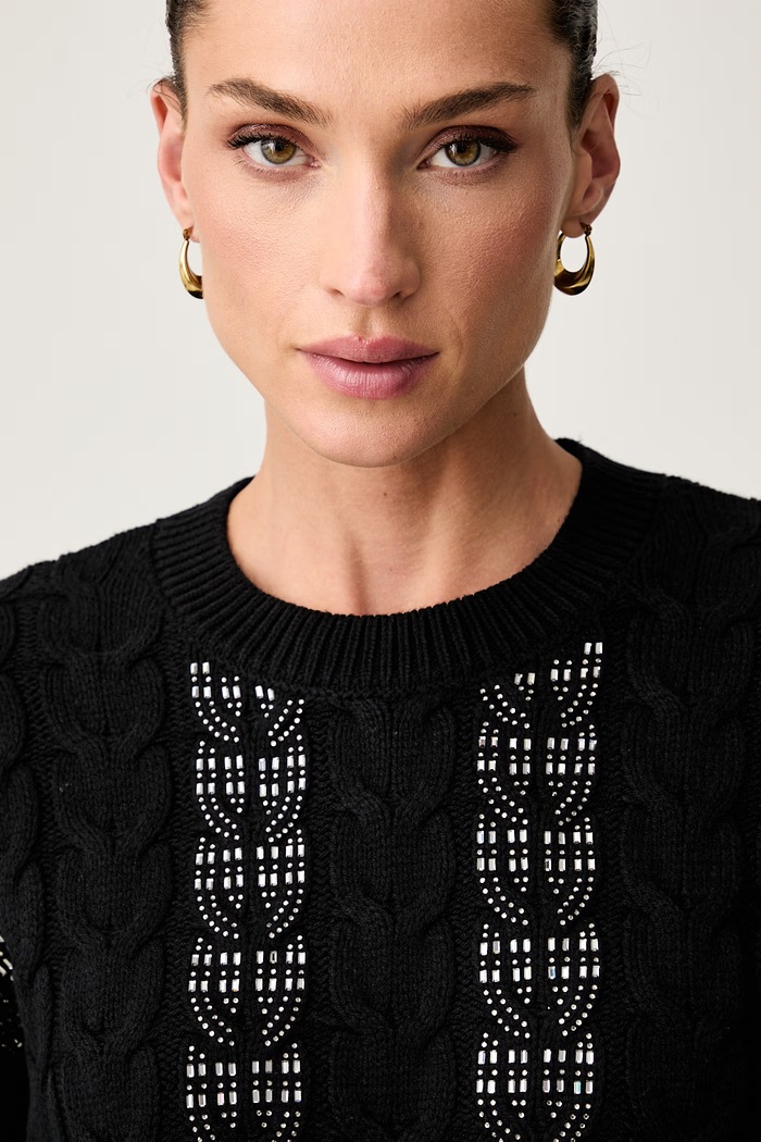 Guess sweter damski z bawełną CASSANDRA czarny W6YR21.Z0965