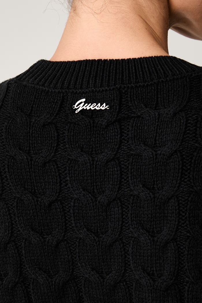 Guess sweter damski z bawełną CASSANDRA W6YR21.Z0965 czarny